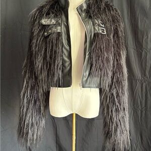 Fashion Nova Black Faux Fur Teddy Jacket